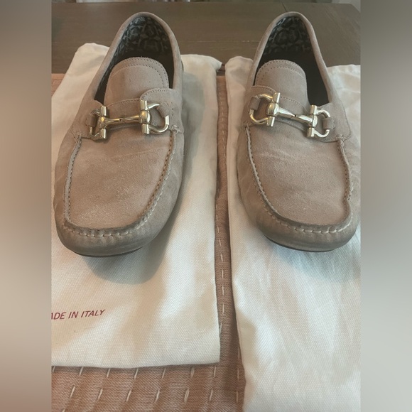 SALVATORE FERRAGAMO Parigi Bit Driving Moccasin Cotton Calf Suede US Size 11 - Picture 12 of 13